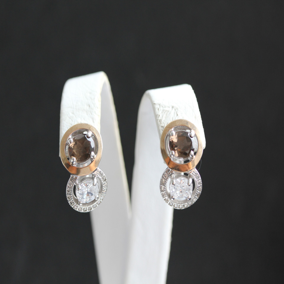 Сережки 393 раухтопаз Rh Timofeev