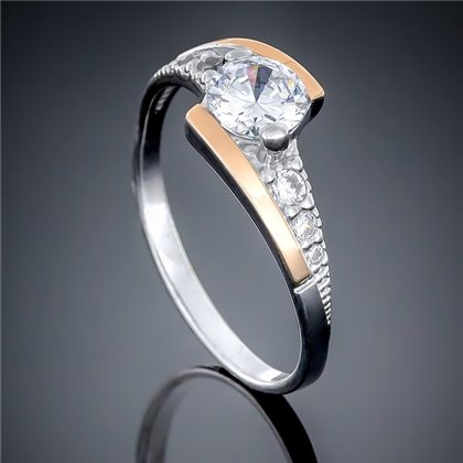 Перстень 482 цирконій білий Rh Timofeev