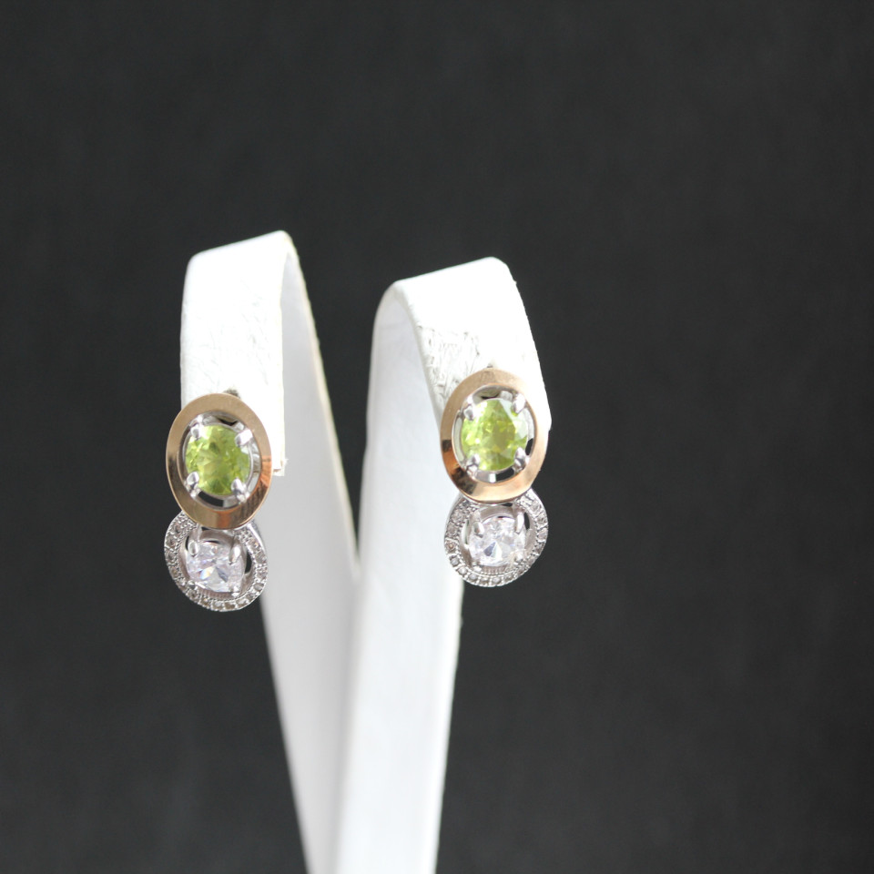 Сережки 393 хризоліт Rh Timofeev