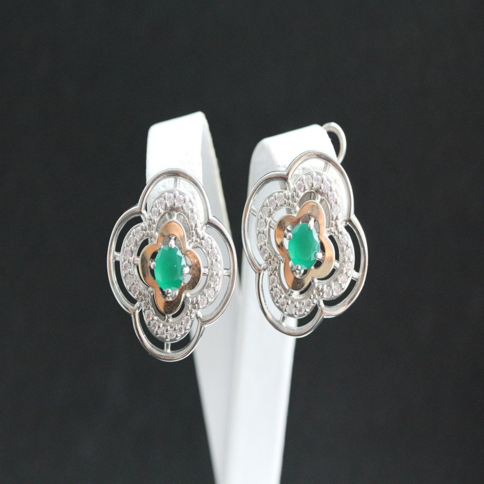 Сережки 395 альпініт зелений Rh Timofeev