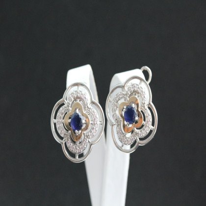 Сережки 395 альпініт синій Rh Timofeev