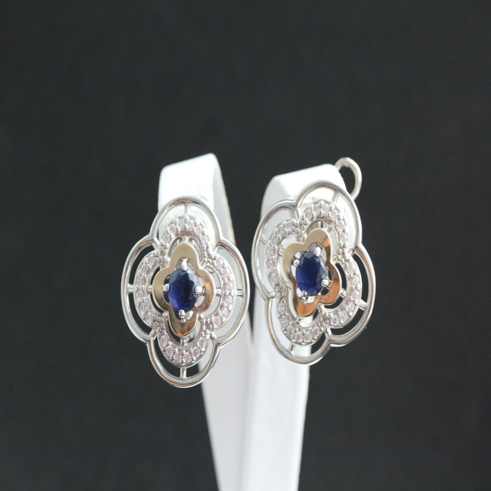 Сережки 395 альпініт синій Rh Timofeev