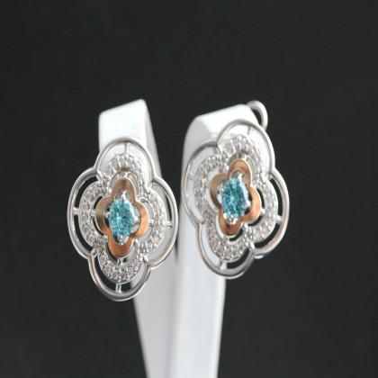 Сережки 395 альпініт блакитний Rh Timofeev