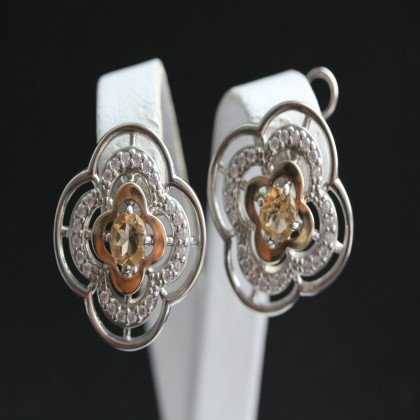 Сережки 395 цитрин Rh Timofeev