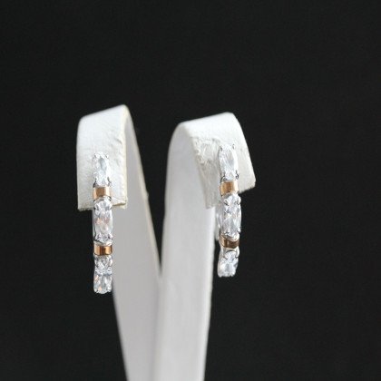 Сережки 396 цирконій білий Rh Timofeev 2