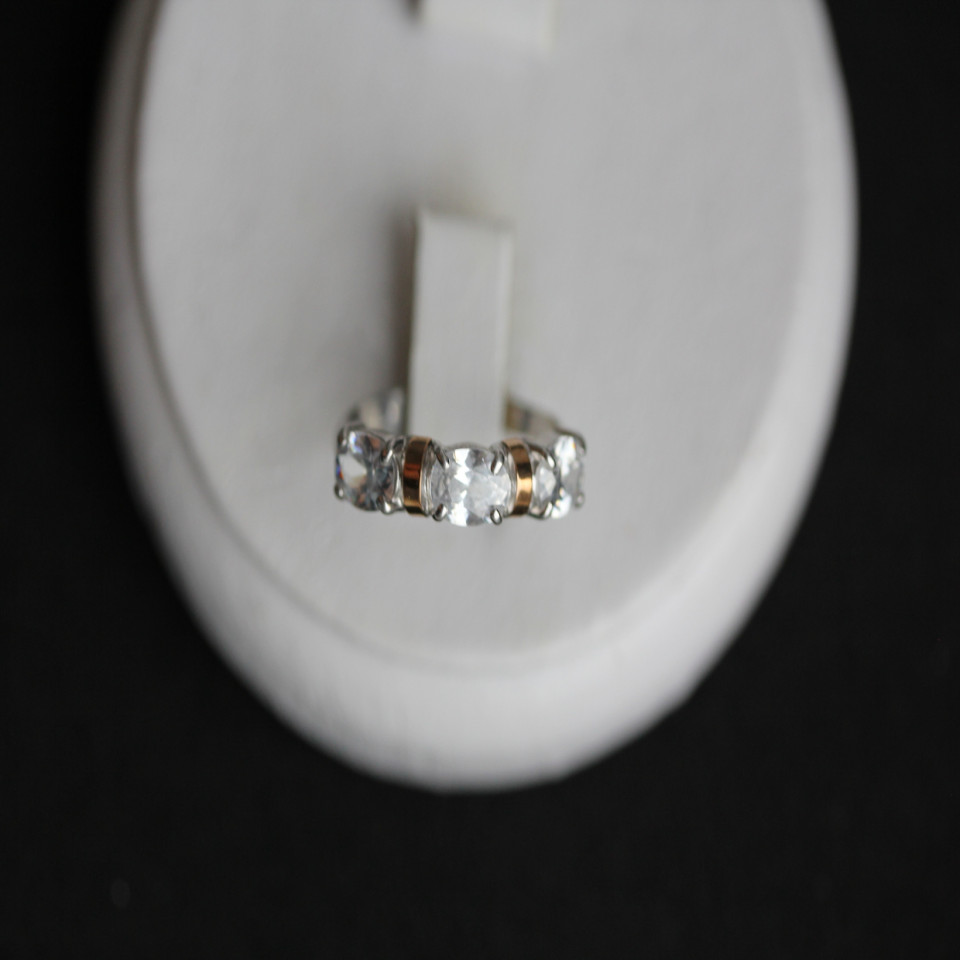 Перстень 396 цирконій білий Rh Timofeev