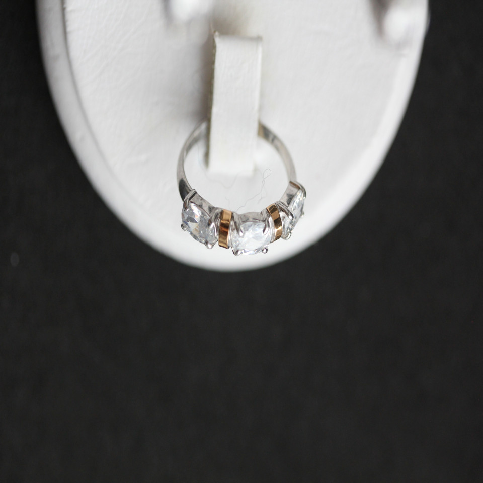 Перстень 396 цирконій білий Rh Timofeev