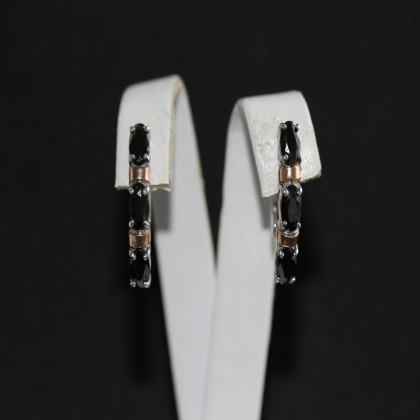 Сережки 396 цирконій чорний Rh Timofeev