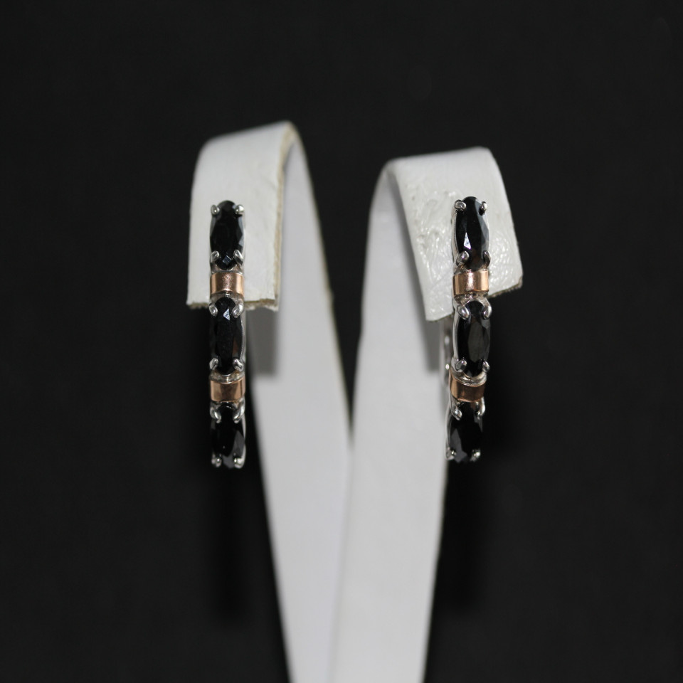 Сережки 396 цирконій чорний Rh Timofeev