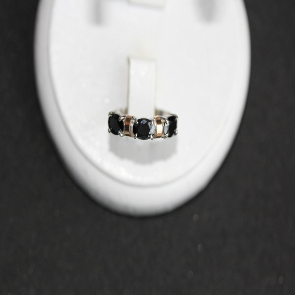 Перстень 396 цирконій чорний Rh Timofeev