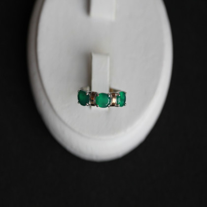 Перстень 396 агат зелений Rh Timofeev