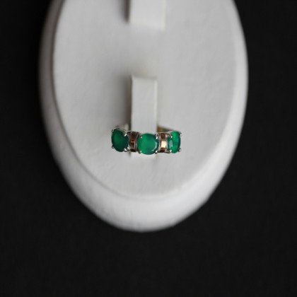 Перстень 396 агат зелений Rh Timofeev