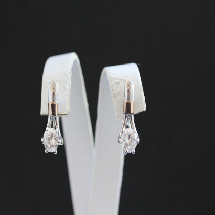 Сережки 398 цирконій білий Rh Timofeev