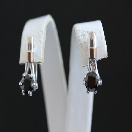 Сережки 398 цирконій чорний Rh Timofeev