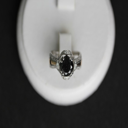 Перстень 552 цирконій чорний Rh Timofeev