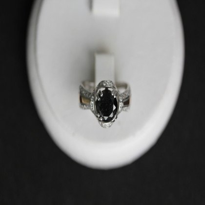 Перстень 552 цирконій чорний Rh Timofeev