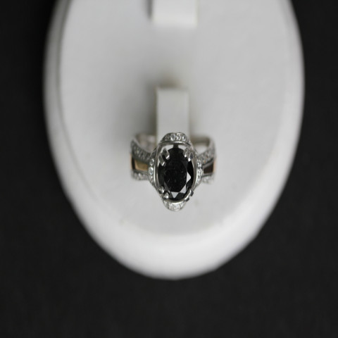 Перстень 552 цирконій чорний Rh Timofeev