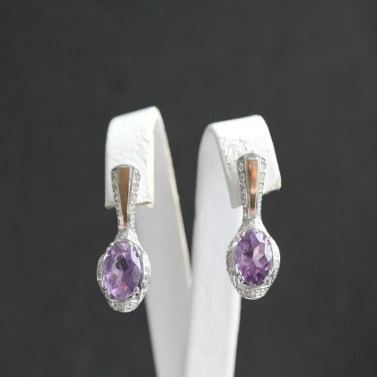 Сережки 552 аметист Rh Timofeev