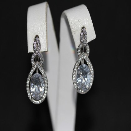 Сережки 553 цирконій білий Rh Timofeev