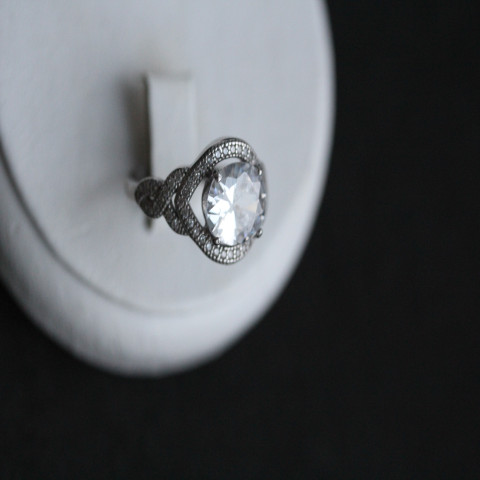 Перстень 553 цирконій білий Rh Timofeev