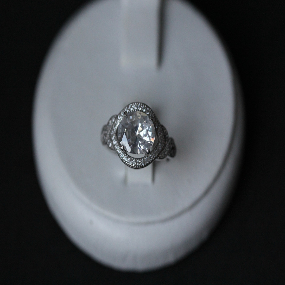 Перстень 553 цирконій білий Rh Timofeev