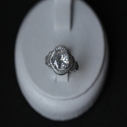 Перстень 553 цирконій білий Rh Timofeev