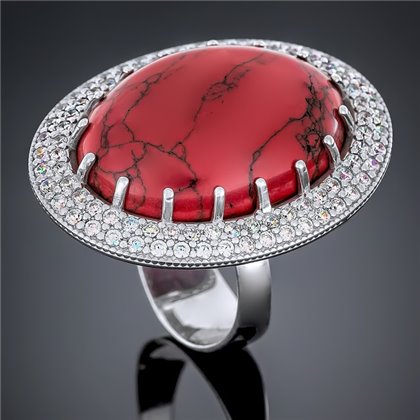 Перстень 476 корал імітація Rh Timofeev