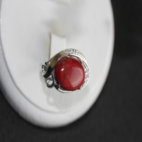 Перстень 277 яшма імітація Rh Timofeev