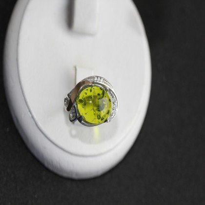 Перстень 277 янтарь зелений Rh Timofeev 2