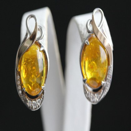 Сережки 277 янтарь Rh Timofeev
