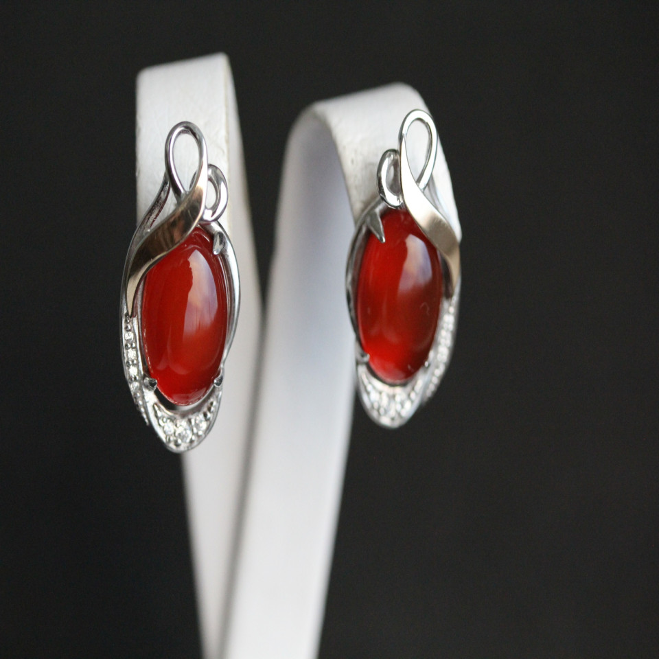 Сережки 277 сердолік Rh Timofeev