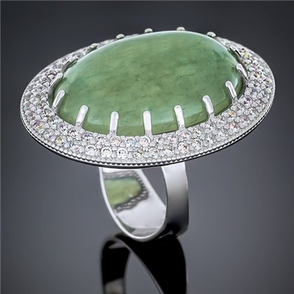Перстень 476 авантюрин зелений Rh Timofeev