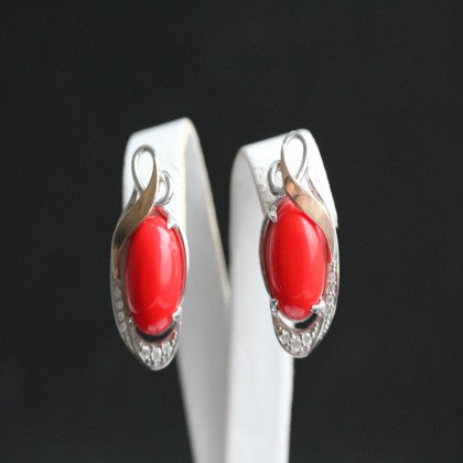 Сережки 277 корал Rh Timofeev