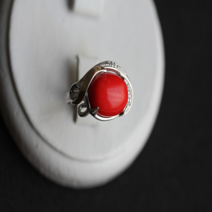 Перстень 277 корал Rh Timofeev 2