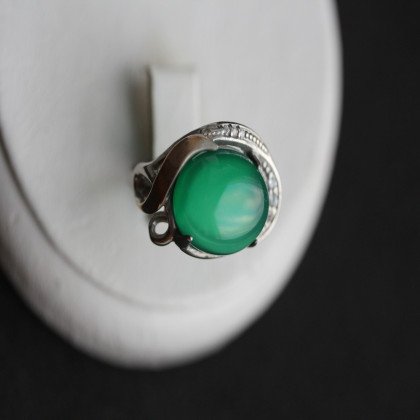 Перстень 277 агат зелений Rh Timofeev