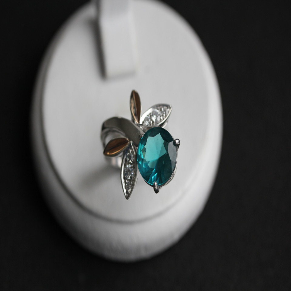 Перстень 53 кварц зелений Rh Timofeev