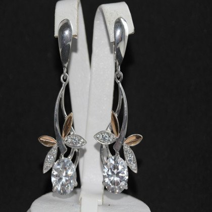 Сережки 53 білий Rh Timofeev