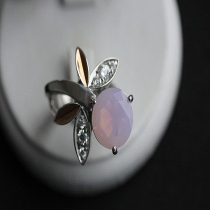 Перстень 53 кварц рожевий Rh Timofeev