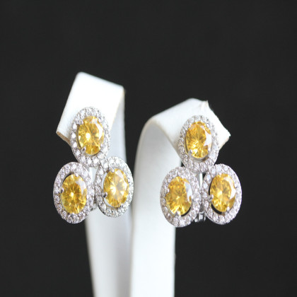 Сережки 565 альпініт жовтий Rh Timofeev