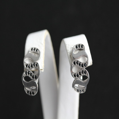 Сережки 567 цирконій чорний Rh Timofeev