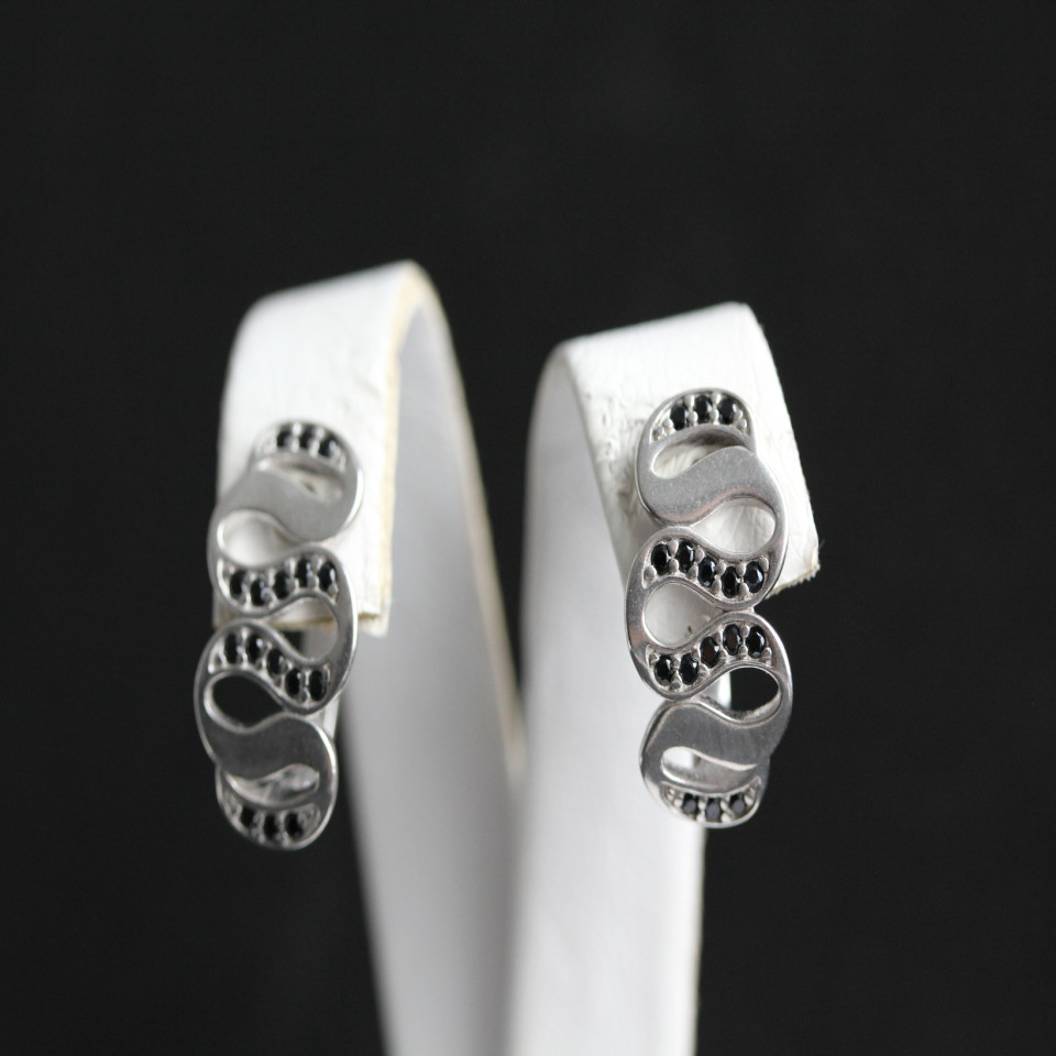 Сережки 567 цирконій чорний Rh Timofeev