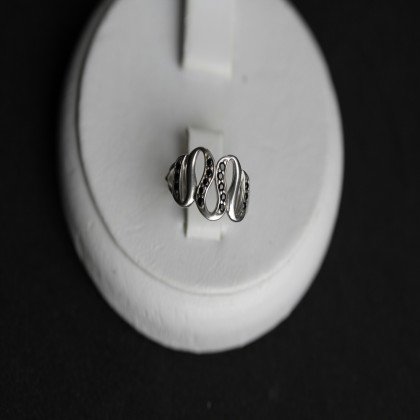 Перстень 567 цирконій чорний Rh Timofeev