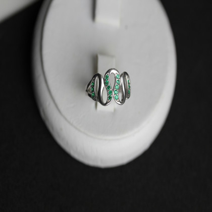 Перстень 567 цирконій зелений Rh Timofeev