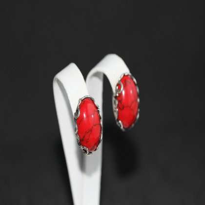 Сережки 592 корал імітація Timofeev