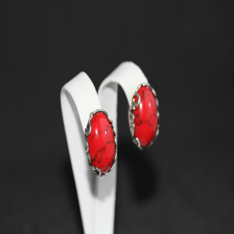 Сережки 592 корал імітація Timofeev