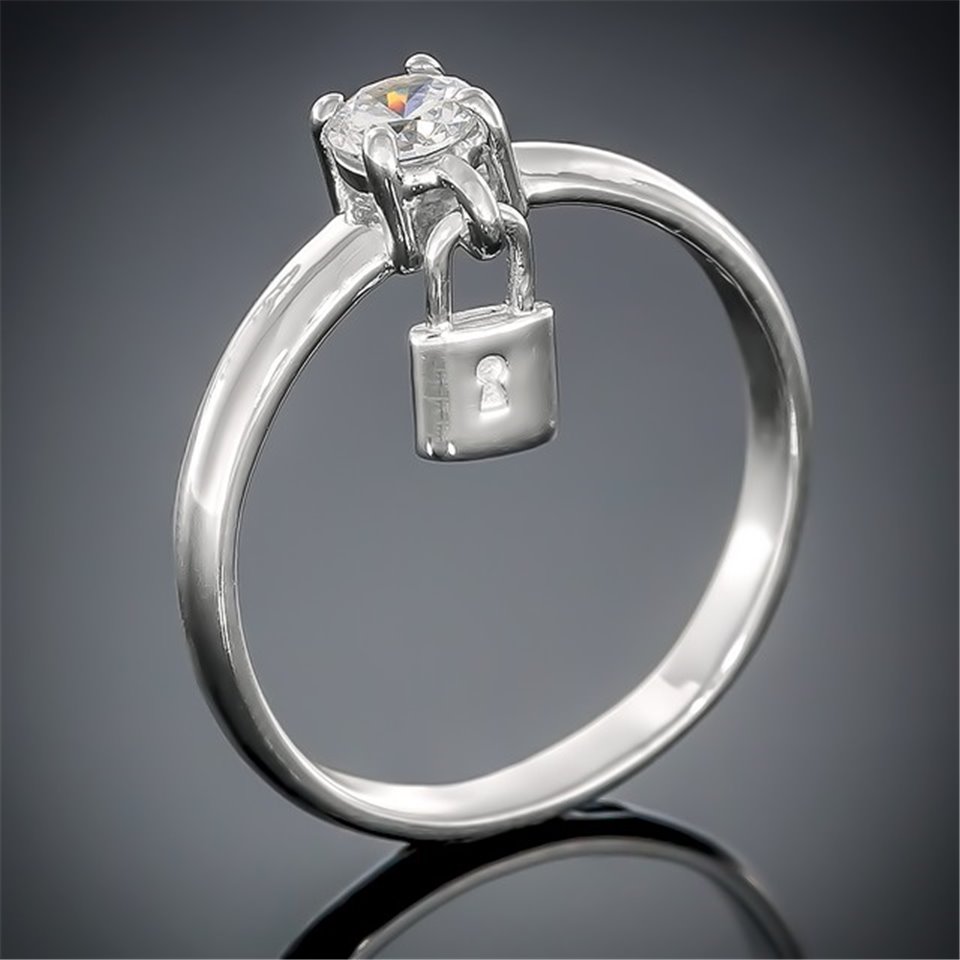 Перстень 473(2) цирконій білий Rh Timofeev