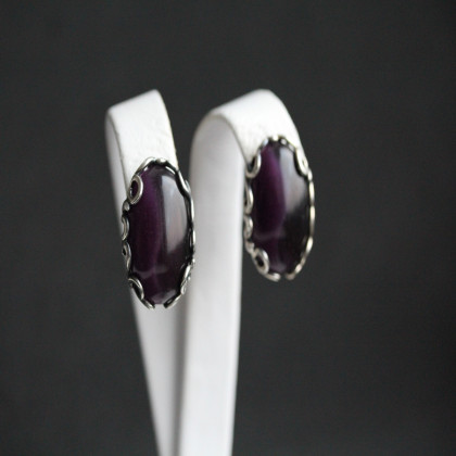 Сережки 592 улексит баклажановий Timofeev