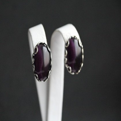 Сережки 592 улексит баклажановий Timofeev