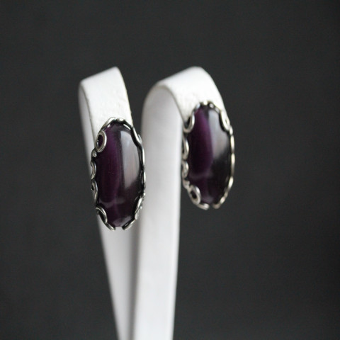 Сережки 592 улексит баклажановий Timofeev