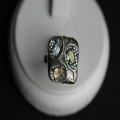 Перстень 597 кольоровий натуральний Timofeev